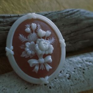 Vintage Avon  Floral Cameo Brooch